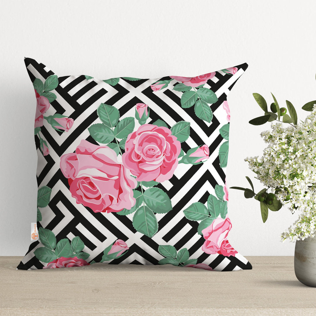 Floral Pillow Cover|Summer Cushion Case|Rose Print Pillowtop|Daisy Pillowcase|Butterfly Pillowcase|Outdoor Cushion Case|Sofa Throw Pillow