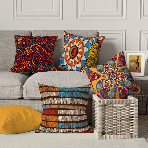 Abstract Pillowcase|Stylish Cushion Case|Decorative Throw Pillowtop|Boho Bedding Decor|Housewarming Farmhouse Style Colorful Pillow Case