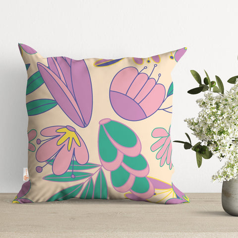 Abstract Floral Pillow Cover|Summer Cushion Case|Decorative Pillowtop|Boho Bedding Decor|Cozy Pillowcase|Outdoor Cushion|Sofa Throw Pillow