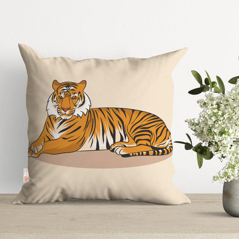 Tiger Pillow Cover|Animal Cushion Case|Decorative Pillowtop|Boho Bedding Decor|Tiger Pillowcase|Outdoor Cushion Case|Sofa Throw Pillow