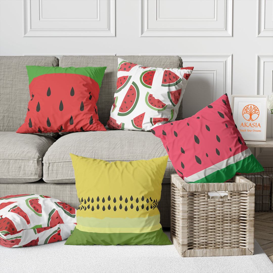 Watermelon Pillow Cover|Fruit Cushion Case|Outdoor Cushion Case|Sofa Throw Pillow|Decorative Pillowtop|Boho Bedding Decor|Cozy Pillowcase