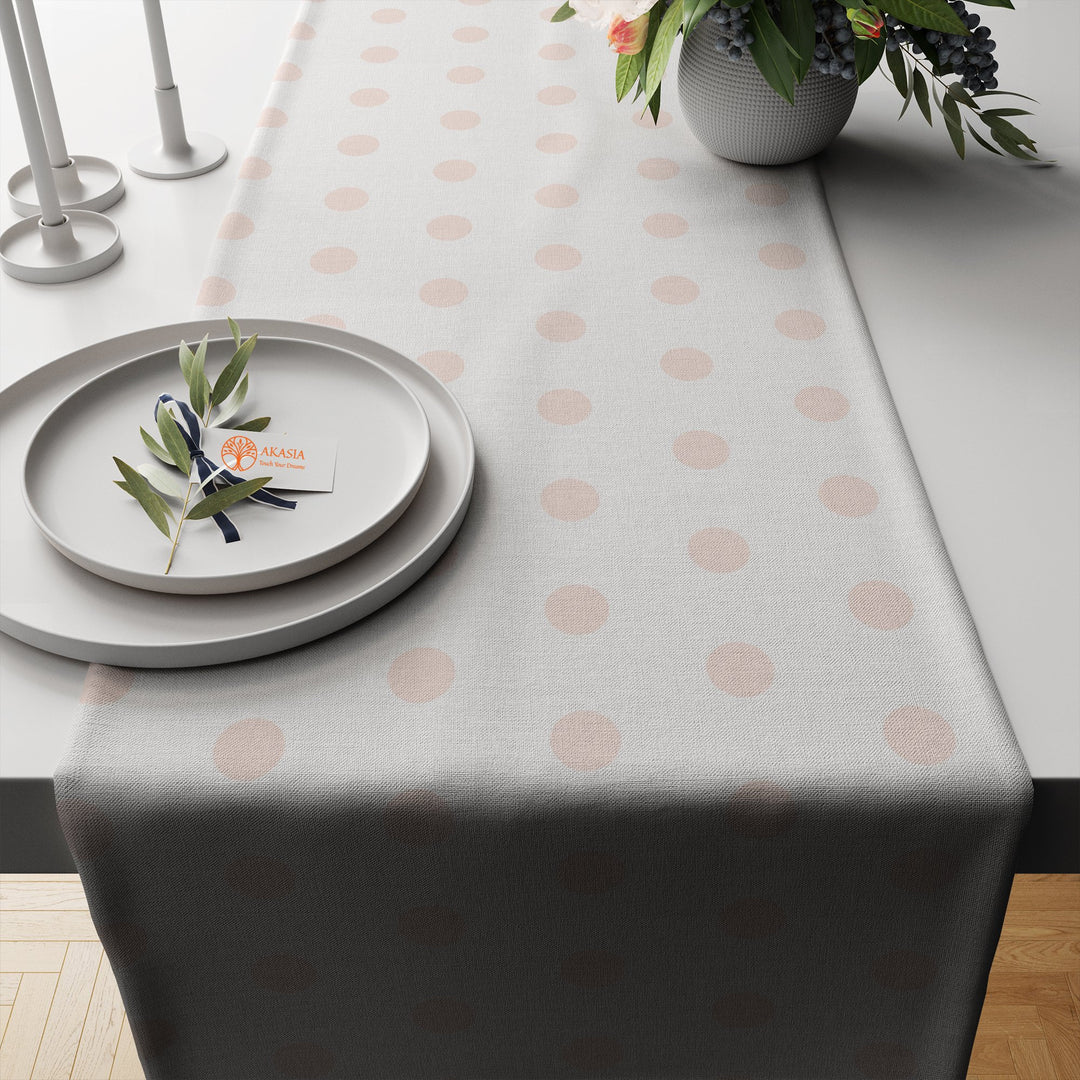 Polkadot Table Runner|Abstract Tablecloth|Geometric Tabletop|Rustic Home Decor|Farmhouse Kitchen Decor Gift|Housewarming Table Runner
