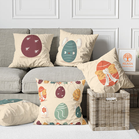 Easter Egg Pillow Cover|Easter Cushion Case|Egg Print Pillowtop|Spring Pillowcase|Boho Bedding Decor|Throw Pillowcase|Outdoor Cushion Case