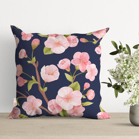 Pink Floral Pillow Cover|Pastel Color Cushion Case|Summer Pillowtop|Boho Bedding Decor|Cozy Pillowcase|Outdoor Cushion Case|Throw Pillow