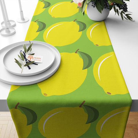 Lemon Table Runner|Lime Tablecloth|Decorative Tabletop|Fresh Citrus Home Decor|Farmhouse Kitchen Decor Gift|Housewarming Summer Table Runner