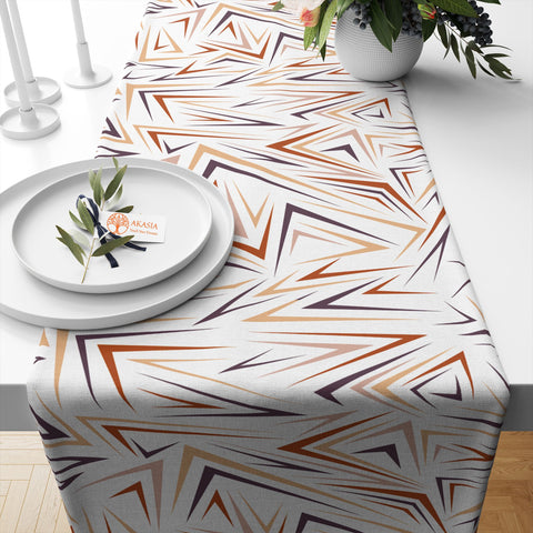 Abstract Geometric Table Runner|Colorful Tablecloth|Decorative Tabletop|Boho Home Decor|Farmhouse Kitchen Decor|Housewarming Table Runner