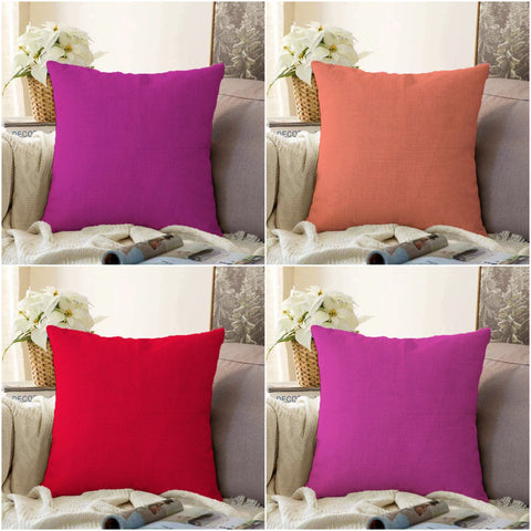 Plain Color Pillow Cover|Purple Color Cushion Case|Decorative Pillowtop|Boho Bedding Decor|Red Pillowcase|Orange Cushion Case|Throw Pillow
