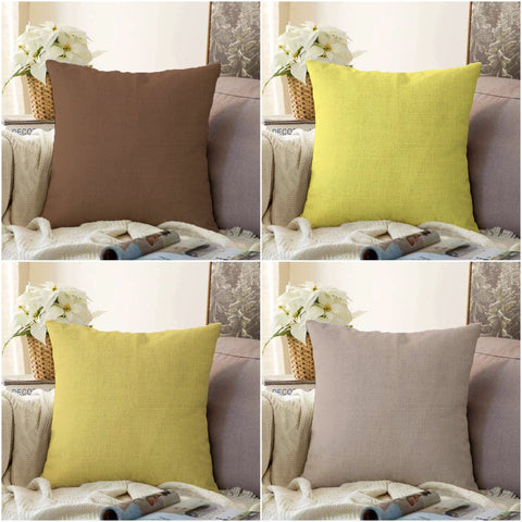 Plain Color Pillow Cover|Brown Cushion Case|Decorative Pillowtop|Boho Bedding Decor|Yellow Pillowcase|Outdoor Cushion Case|Throw Pillow