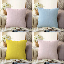 Plain Color Pillow Cover|Pink Color Cushion Case|Decorative Pillowtop|Yellow Bedding Decor|Blue Pillowcase|Outdoor Cushion Case|Throw Pillow