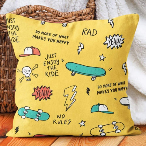 Kids Pillow Cover|Skateboard Pillow Case|Decorative Strawberry Cushion Case|Fox Pillowcase|Housewarming Kid Cushion|Colorful Throw Pillowtop