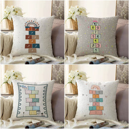 Hopscotch Pillow Cover|Kids Cushion Case|Colorful Kid Room Pillow|Boho Bedding Decor|Nursery Pillowtop|Kid Cushion Case|Sofa Throw Pillowtop