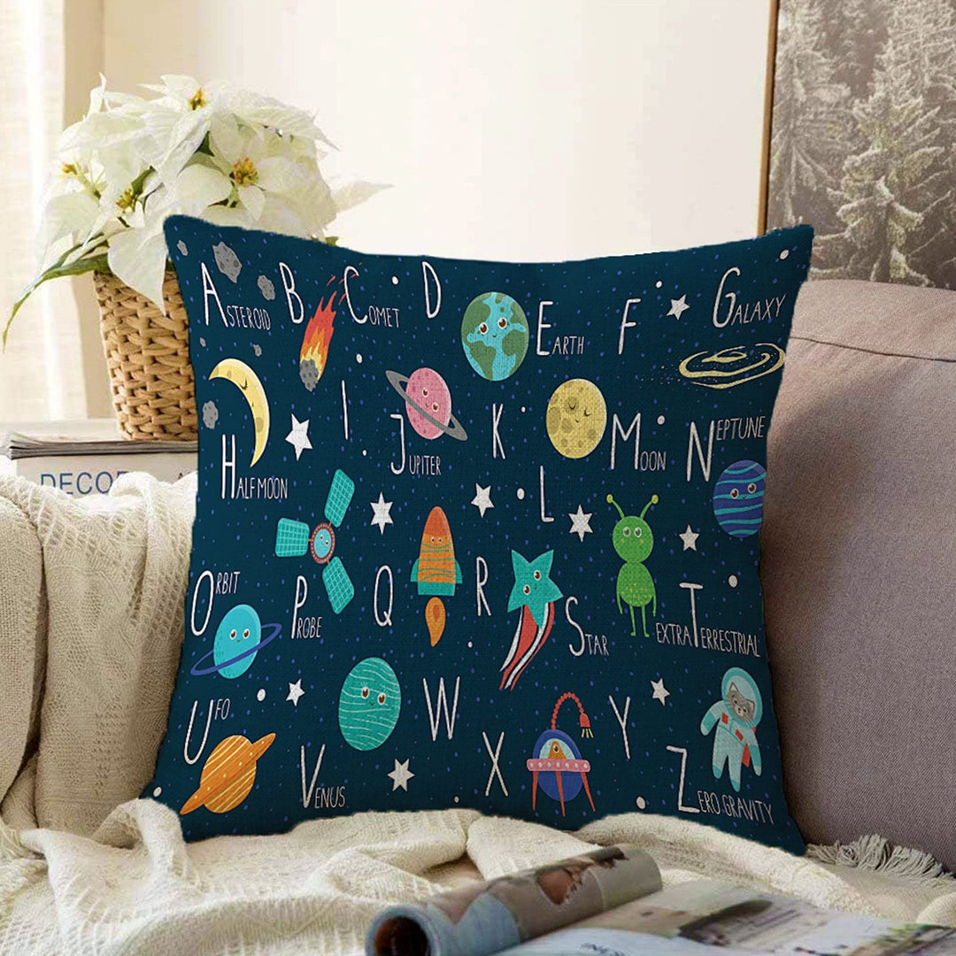Kids Pillow Cover|Space Print Cushion Case|Kids Room Pillowcase|Boho Bedding Decor|Astronaut Pillowtop|Kid Cushion Case|Porch Throw Pillow