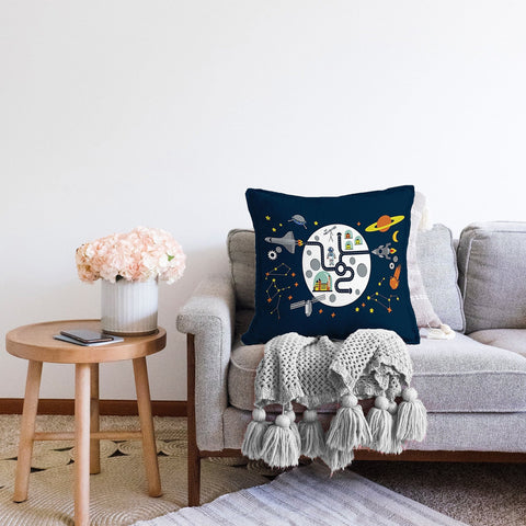 Space Pillow Cover|Kids Cushion Case|Kids Room Pillowcase|Boho Bedding Decor|Astronaut Pillowtop|Kid Cushion Case|Animal Print Throw Pillow