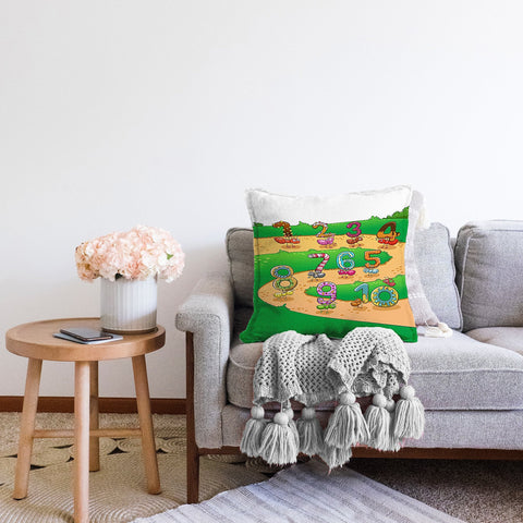 Kids Pillowcase|Letters and Numbers Cushion Case|Educational Dinosaur Print Pillow|Animal Train Pillowtop|Kid Cushion Case|Sofa Throw Pillow