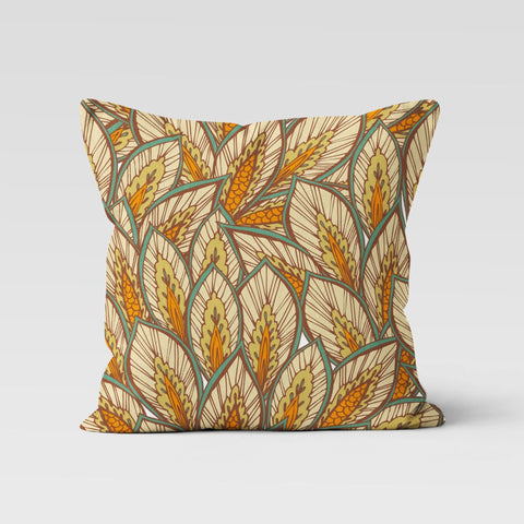 Orange Floral Pillow Cover|Summer Cushion Case|Decorative Throw Pillowtop|Boho Bedding Decor|Housewarming Farmhouse Style Pillow Case