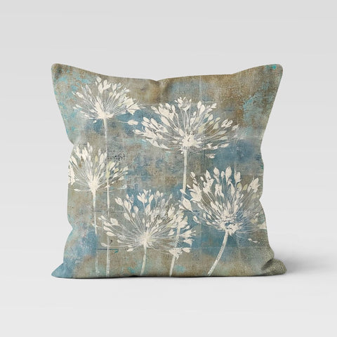 Pastel Color Floral Pillow Cover|Summer Pillow Case|Decorative Throw Pillowtop|Floral Home Decor|Farmhouse Style Light Turquoise Cushion