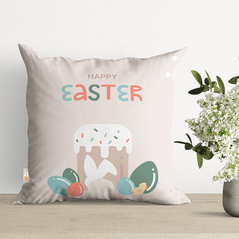 Easter Pillow Cover|Bunny Ear Pillowtop|Egg Print Pillowcase|Spring Throw Pillowcase|Happy Easter Cushion|Outdoor Cushion Case|Spring Decor