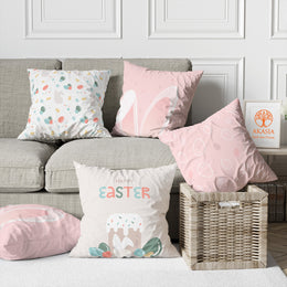 Easter Pillow Cover|Bunny Ear Pillowtop|Egg Print Pillowcase|Spring Throw Pillowcase|Happy Easter Cushion|Outdoor Cushion Case|Spring Decor