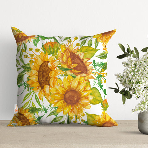Sunflower Pillow Cover|Butterfly Cushion Case|Floral Pillowtop|Boho Bedding Decor|Cozy Pillowcase|Outdoor Cushion Case|Sofa Throw Pillow