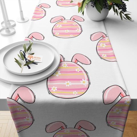 Easter Table Runner|Spring Tablecloth|Decorative Bunny Tabletop|Easter Egg Decor|Farmhouse Kitchen Decor Gift|Housewarming Table Runner