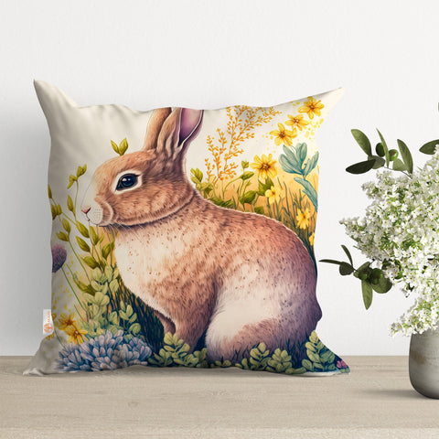 Easter Cushion Case|Bunny Pillowtop|Easter Pillow Cover|Egg Print Pillowcase|Boho Bedding Decor|Spring Throw Pillowcase|Outdoor Cushion Case