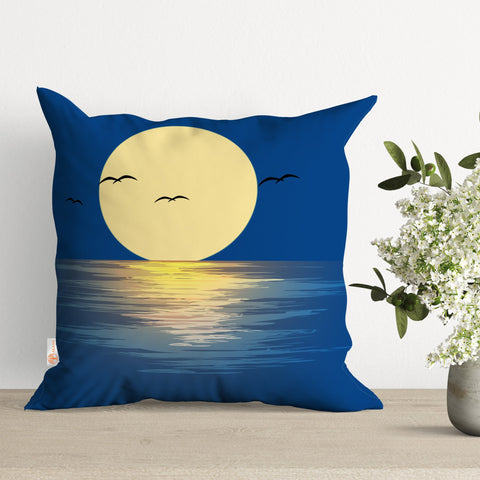 Sunset Pillow Cover|Palm Tree Pillowtop|Tropical Cushion Case|Boho Bedding Decor|Summer Pillowcase|Outdoor Cushion Case|Sofa Throw Pillow