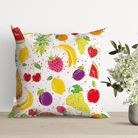 Fruit Pillow Cover|Pineapple Cushion Case|Red Berry Pillowtop|Lemon Pillowcase|Boho Bedding Decor|Outdoor Cushion Case|Sofa Throw Pillow