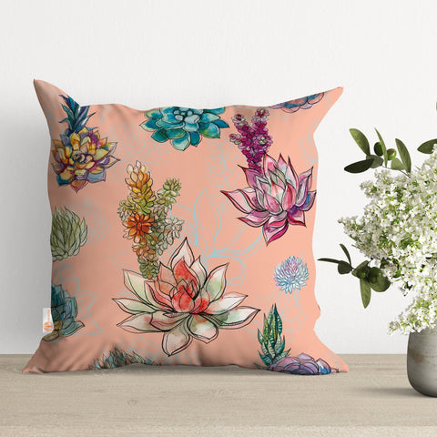 Cactus Pillow Cover|Cactus Cushion Case|Succulent Throw Pillow Case|Boho Bedding Decor|Housewarming Gift|Floral Cactus Throw Pillowcase
