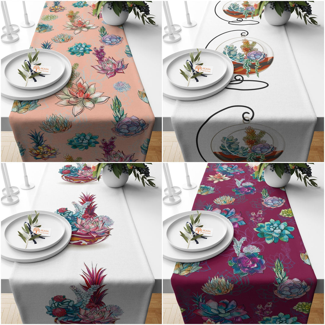 succulent table cloth Colorful Succulent Table Runner