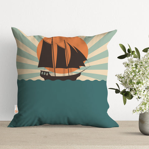 Fish Restaurant Pillow Cover|Sailing Boat Cushion Case|Coastal Pillowtop|Beach House Decor|Fish Pillowcase|Outdoor Cushion|Sofa Throw Pillow