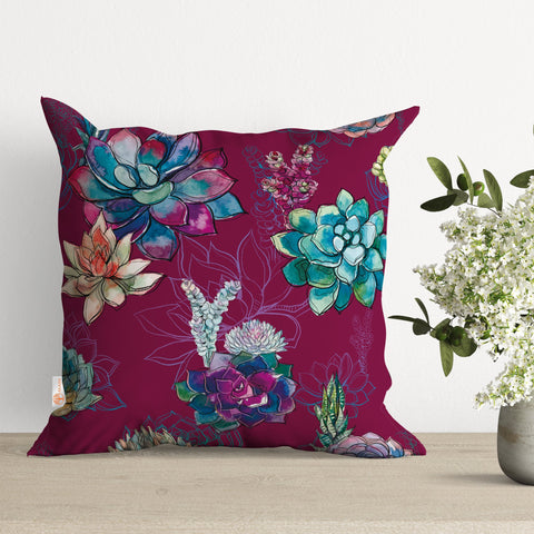 Cactus Pillow Cover|Cactus Cushion Case|Succulent Throw Pillow Case|Boho Bedding Decor|Housewarming Gift|Floral Cactus Throw Pillowcase