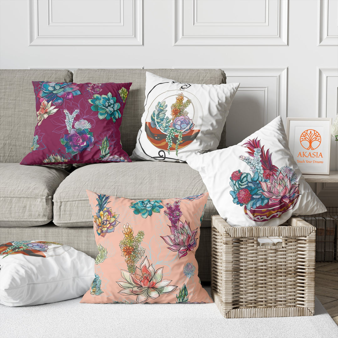 succulent throw pillows Cactus Succulent Throw Pillow Case