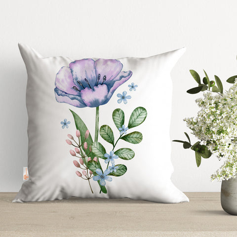 Floral Pillow Cover|Purple Flower Cushion Case|Decorative Pillowtop|Boho Bedding Decor|Cozy Pillowcase|Outdoor Cushion Case|Throw Pillowtop