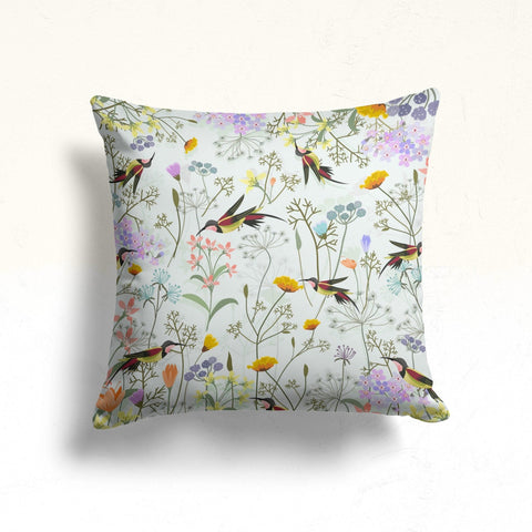 Floral Bird Throw Pillow Case|Parrot Cushion Cover|Decorative Cushion Case|Housewarming Decor|Farmhouse Outdoor Pillow Cover|Porch Cushion