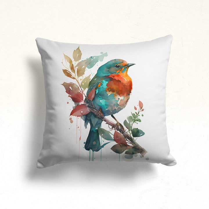 Floral Bird Throw Pillow Case|Bird Cushion Cover|Decorative Cushion Case|Housewarming Decor|Farmhouse Outdoor Pillow Cover|Porch Cushion