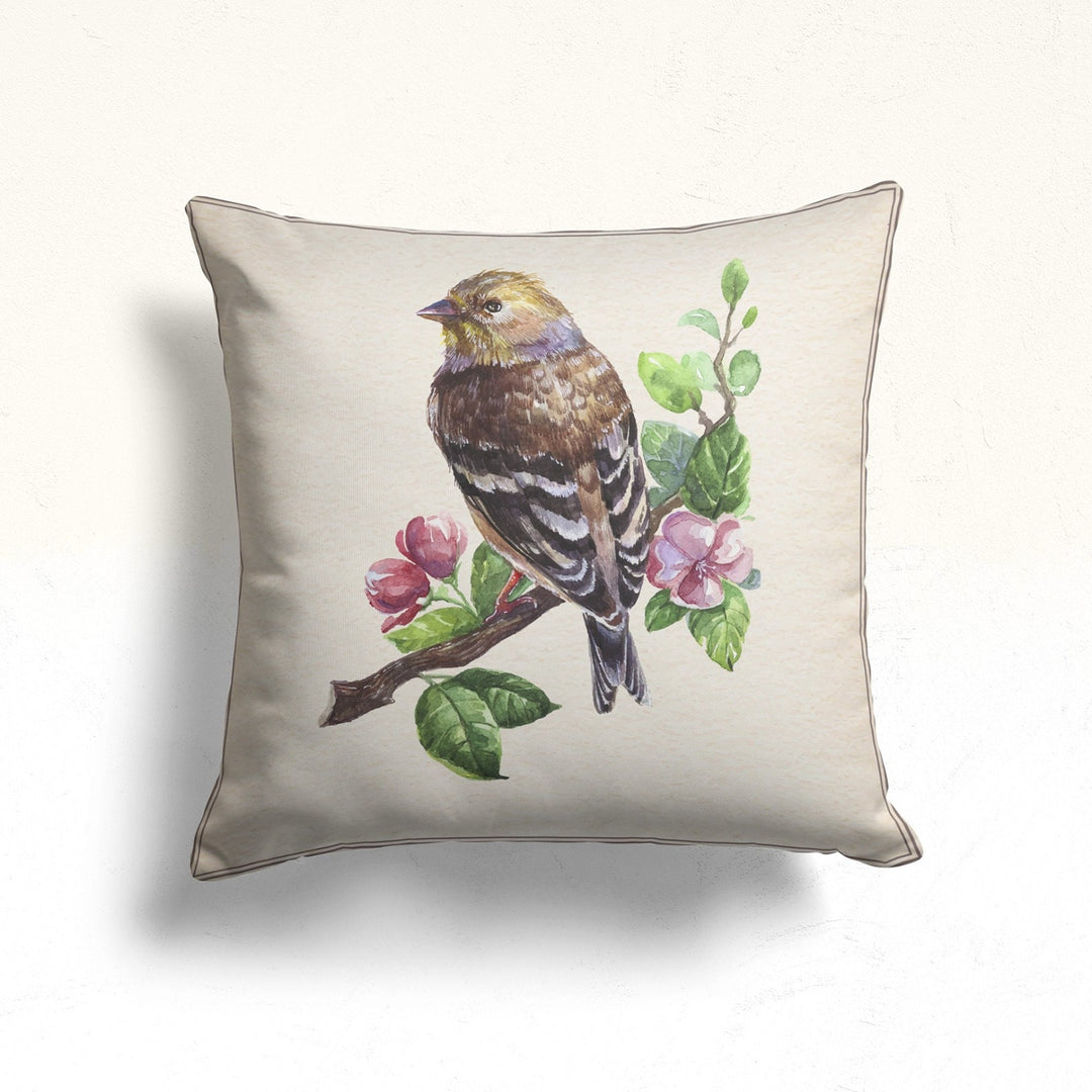 Floral Bird Throw Pillow Case|Bird Cushion Cover|Decorative Cushion Case|Housewarming Decor|Farmhouse Outdoor Pillow Cover|Porch Cushion