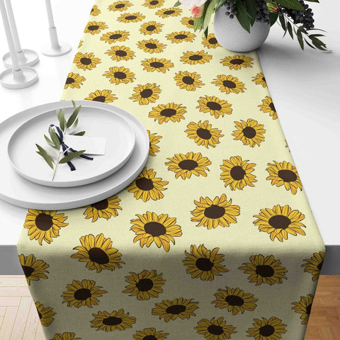 Sunflower Table Runner|Sunflower Tabletop|Summer Tablecloth|Sunflower Home Decor|Housewarming Runner|Farmhouse Floral Print Tabletop