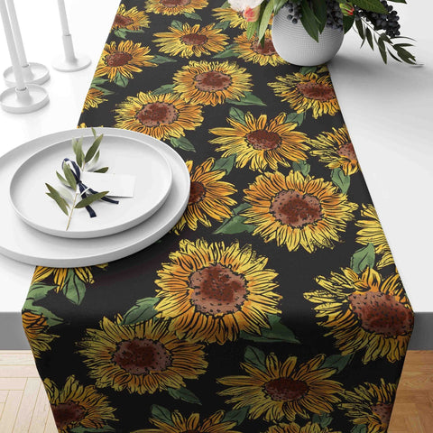 Sunflower Tablecloth|Sunflower Table Runner|Summer Tablecloth|Housewarming Runner|Sunflower Home Decor|Farmhouse Floral Print Tabletop