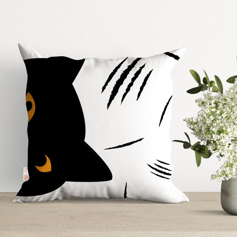 Black Cat Cushion Case|Animal Cushion|Kitten Pillowtop|Boho Sofa Decor|Gift For Woman|Outdoor Pillow Case|Boho Home Decor|Sofa Pillow Case