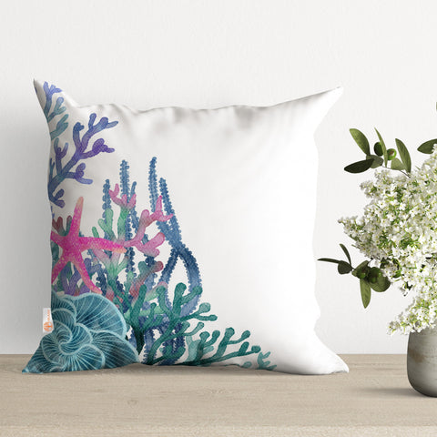 Beach House Pillow Case|Crab and Octopus Print Nautical Pillowcase|Anchor and Seashell Print Cushion Cover|Coastal Throw Pillow Top