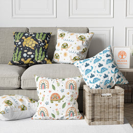 Turtle Pillow Cover|Kid's Cushion Case|Decorative Pillowtop|Boho Bedding Decor|Cozy Pillowcase|Outdoor Cushion Case|Sofa Throw Pillow