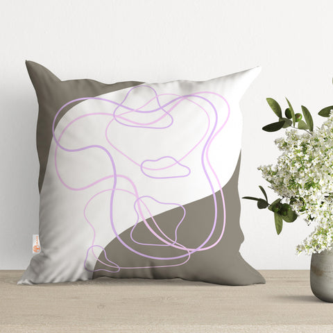 Abstract Pillow Cover|Line Art Cushion Case|Decorative Pillowtop|Boho Bedding Decor|Cozy Pillowcase|Outdoor Cushion Case|Sofa Throw Pillow
