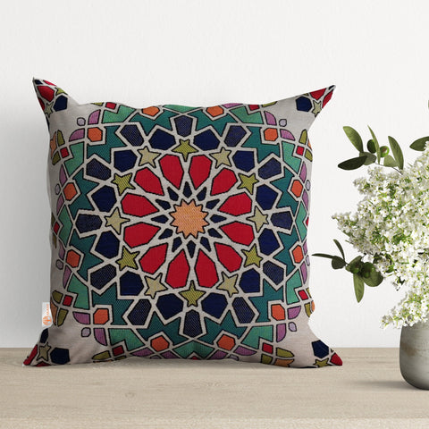 Tapestry Pillow Cover|Mandala Cushion|Southwestern Gobelin Tapestry Pillowcase|Housewarming Throw Pillow Cover|Rug Kilim Woven Home Decor