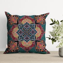 Tapestry Pillow Covers|Geometric Rug Design Pillowcase|Woven Ethnic Throw Pillow Top|Handmade Outdoor Pillow Cover|Gobelin Cushion Case
