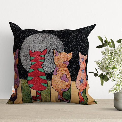 Cute Cats Pillow Covers|Decorative Tapestry Cushion Cover|Handmade Gobelin Pillowcase|Outdoor Pillow Top|Saint Sophia Pattern Cushion Case
