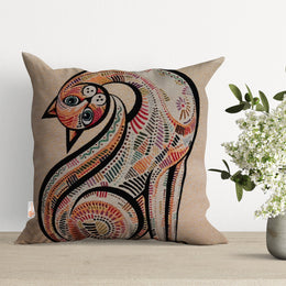 Cute Cats Pillow Covers|Decorative Tapestry Cushion Cover|Handmade Gobelin Pillowcase|Outdoor Pillow Top|Saint Sophia Pattern Cushion Case