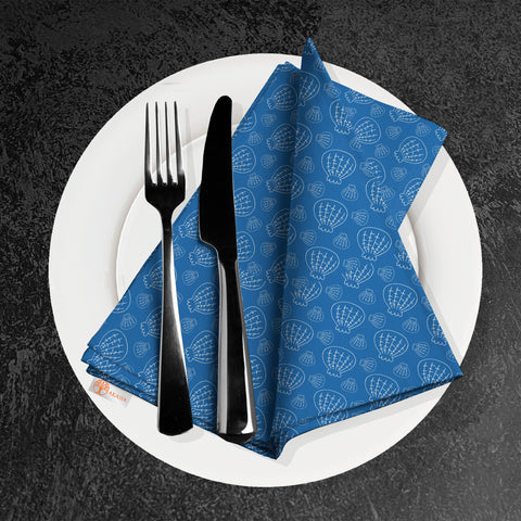 Nautical Fabric Napkin|Seashell Serviette|Summer Handkerchief|Beach House Table Decor|Reusable Tableware|Stylish Coastal Dining Napkin