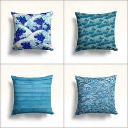 Sea Wave Throw Pillow Case|Beach House Cushion Cover|Sea Wave Pillowcase|Nautical Pillowtop|Summer Cushion Case|Coastal Cozy Pillow Cover
