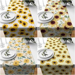 Sunflower Table Runner|Sunflower Tabletop|Summer Tablecloth|Sunflower Home Decor|Housewarming Runner|Farmhouse Floral Print Tabletop