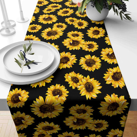 Sunflower Tabletop|Sunflower Table Runner|Summer Tablecloth|Housewarming Runner|Sunflower Home Decor|Farmhouse Floral Print Tabletop